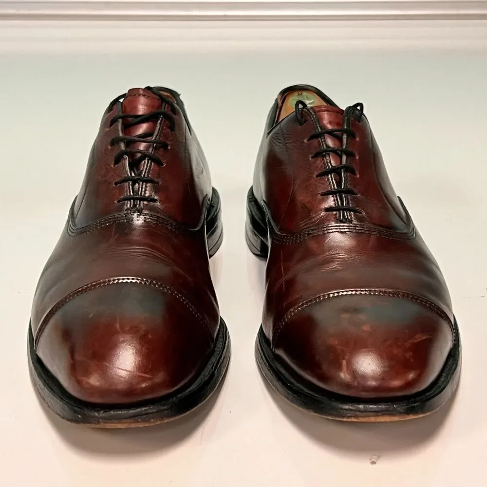 Allen Edmonds Park Avenue Brown Leather Cap-Toe Oxford Dress Shoes 11B 1USA